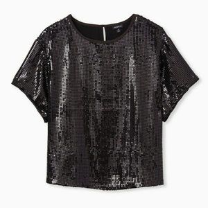 Torrid Black Sequin Crop Top